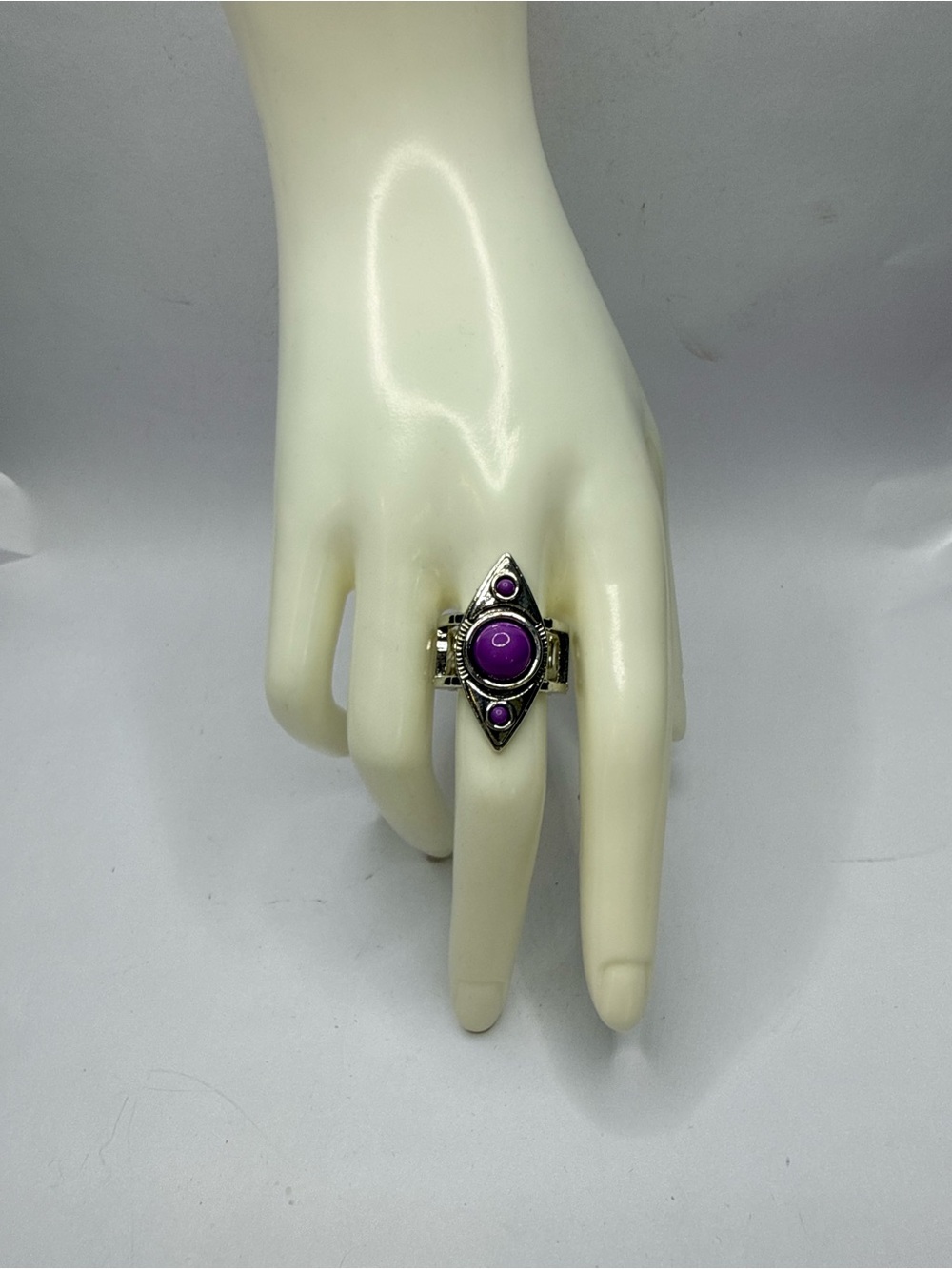 Paparazzi Adjustable Bohemian Purple Stone Silver-Tone Ring